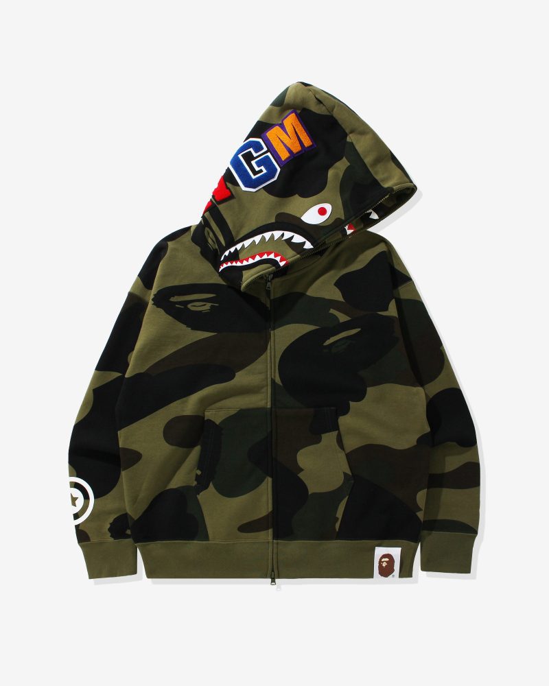 apparel tops bape giant 1st camo shark loose fit full zip 1H80 115 012.view 1